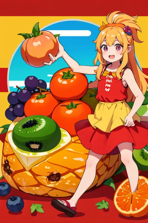 Tomato girl,Tangerine girl,Pineapple girl,Kiwi girl,Blueberry girl,Grapes girl and Peach girl