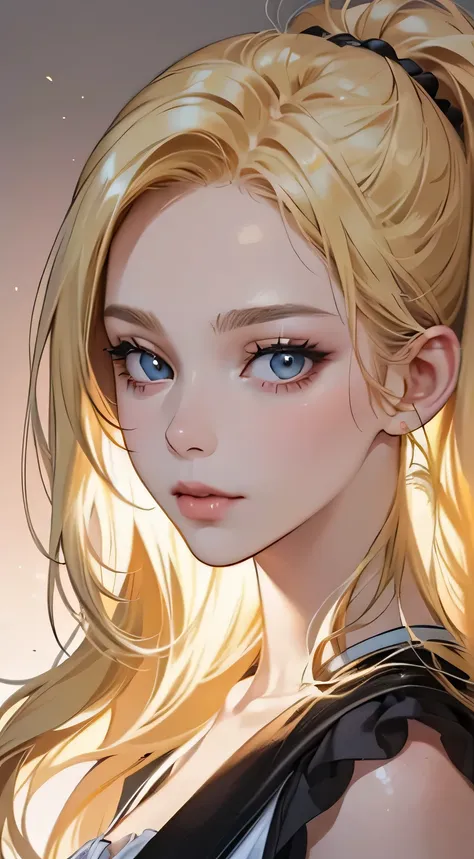 painting of a woman with blond hair, stunning anime face portrait, beautiful drawing of the characters, beautiful anime portrait...