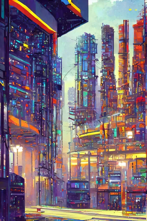 street, cyber punk, near future, calm, relax, downtown, pixelart, background, art, masterpiece, high quality,