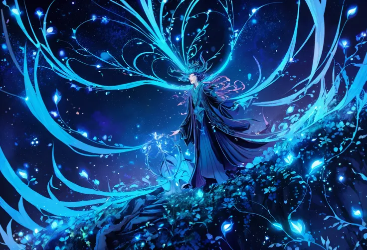 Oberon, King of the Fairies、Marker Outline Sketch、Very detailed、4k、Very detailed、Intricate details、Striking colors、Cinematic lighting、creates a dramatic構成、Fantasy Portrait、elegant、Whimsical、magic、mysterious、Ethereal、creates a dramatic、Atmospheric、Fascinati...