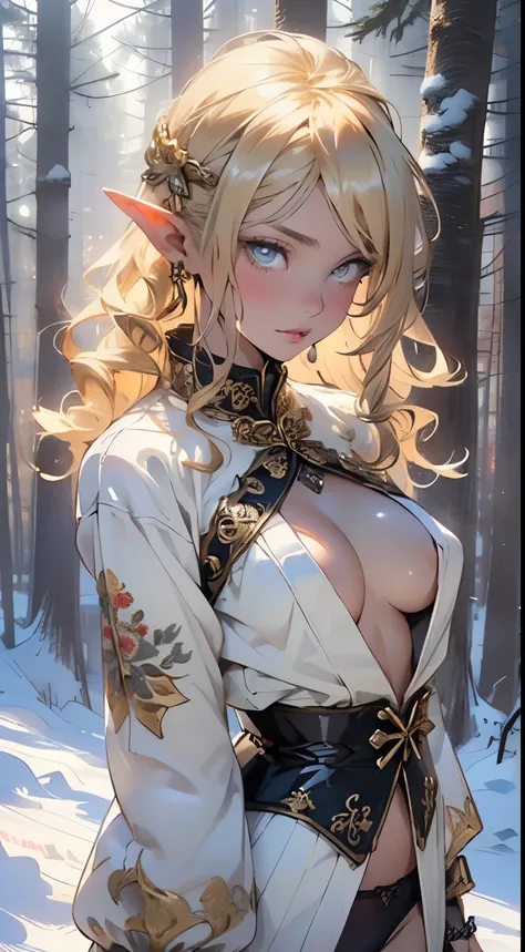 cute  elf,(((little ,tiny little body,little))),(((6 years old))),((anime elf  with extremely cute and beautiful blonde hair)), (((elf))), (((elf ears))),

(((flat chest))),((((blonde hair:1.35,messy blonde hair,colored inner hair,ear breathing)))),(((gold...