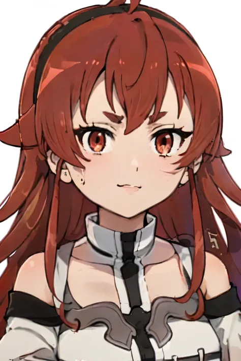 ((best quality)), ((masterpiece)), (detailed), perfect face. asian girl. red hair. red eyes.