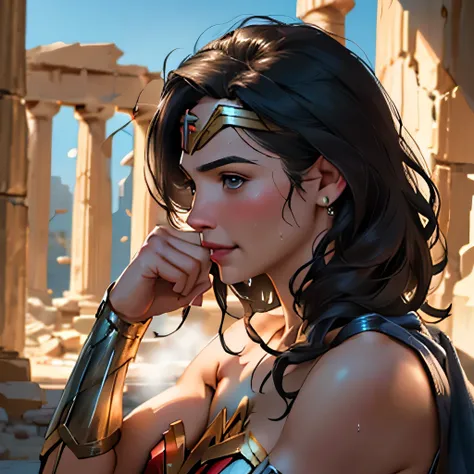 (masterpiece:1.3), (8k, Realistic, RAW Photos, highest quality: 1.4), ((One girl)), ((Gal Gadot, WONDER WOMAN)), Beautiful Face, (Realistic Face), Beautiful hairstyle, Realistic eyes, Beautiful fine details, (Realistic Skin), Beautiful Skin, Absurd, Charm,...