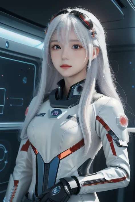 ((best quality)), ((masterpiece)),,((ultra-detailed)), extremely detailed CG, , (an extremely delicate and beautiful), 1girl, solo, ((cute face)),(beautiful detailed eyes), red eyes,white hair, shiny hair, colored inner hair,Ice rose,Ice hair ornaments,ado...