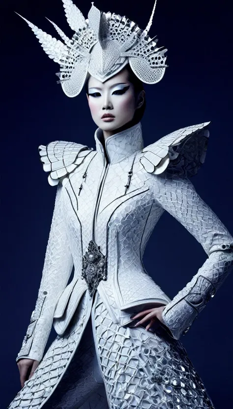 avant-garde and elegant tight combat suit，female warrior，serge lutens is known for his avant-garde elegance。his works continue t...