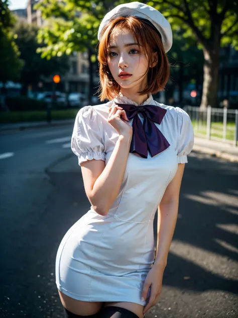 (1 lady), (Best quality at best:1.4), (ultra - detailed), (extremely detailed CG unified 16k), A Beautiful Woman with Perfect Figure: 1.4, Sharp Focus: 1.2, purple hair, very detailed, High-definition RAW color photo, professional photoshooting, amazing fa...