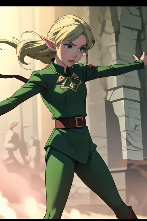 elf in tight combat uniform