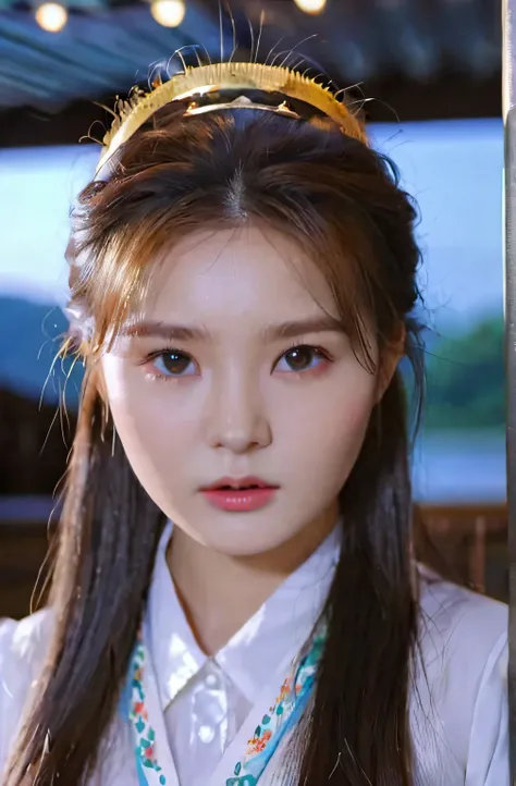 1girl, solo picture, Kim Yoo-jung, (beauty goddes face (mixRussian)), (very expression eye),((reflection pupil)), (insult strip colour hair), (8k HD extremely realistic detailed face:1.5 (soft scene, very low lightning),  masterpiece:1.3, ultra highres:1.2...