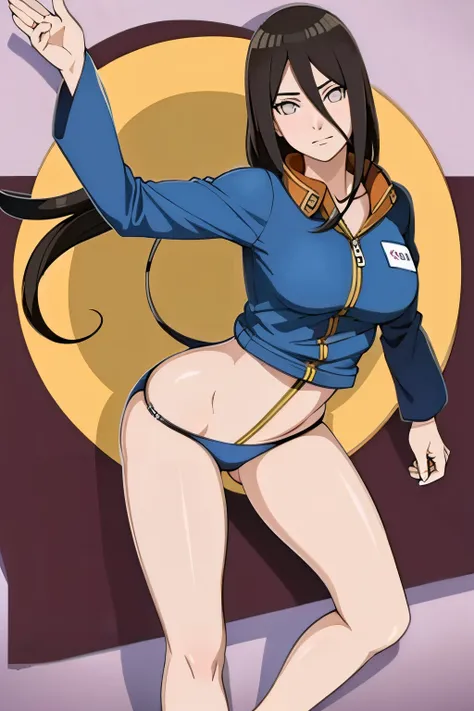 (better quality), hanabi hyuga, open tracksuit, large breast, sexy pose
