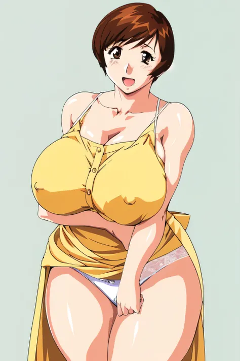 masterpiece, highest quality, High resolution, One Girl, alone, alone, sexual intercourse, Pornographic image, short hair, etsukoto, brown eyes, fine grain, fine grain, (((Thick thighs, Plump thighs, Voluptuous thighs, Thighs are enough))), Big and ample b...