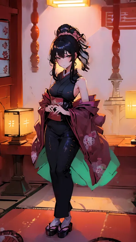 (wallpaper,8k), (masterpiece, Beautiful lighting, Vibrant, highest quality), 1 female, alone, Short black hair, Messy Hair , One-shoulder knit sweater dress, indoor, night:1.8, Super big boobs、(Dim lighting:1.6, night:1.8, Love hotels in Japan:1.6)、Alien W...