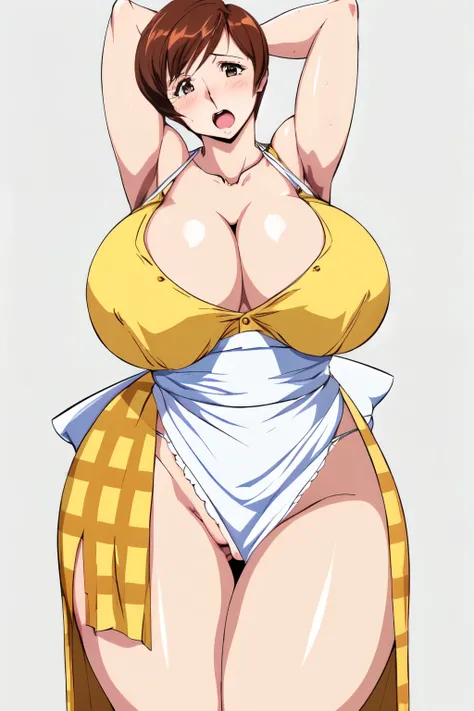 masterpiece, highest quality, High resolution, One Girl, alone, alone, sexual intercourse, Pornographic image, short hair, etsukoto, brown eyes, fine grain, fine grain, (((Thick thighs, Plump thighs, Voluptuous thighs, Thighs are enough))), Big and ample b...