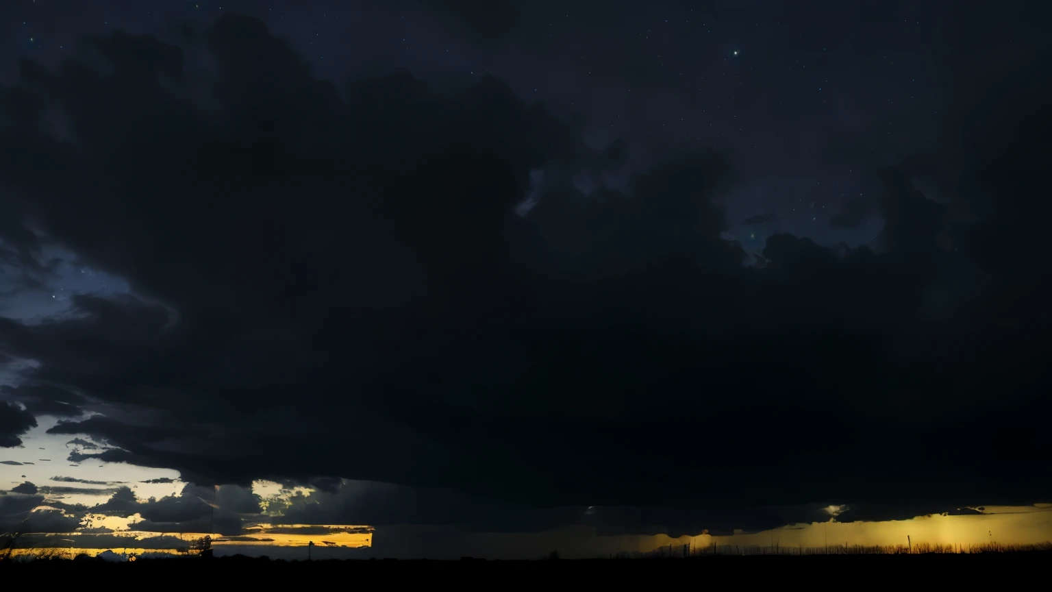 night with cloudy skies, rain is approaching