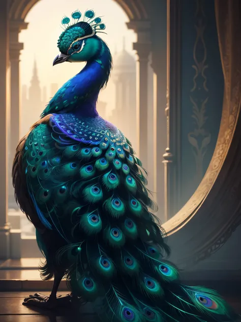 peacock bird, ultra detailed, high quality, 8k resolution3