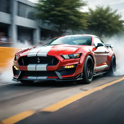 cover photo of high speed car shelby gt500 2023, Motion Blur, with speed-lines, action-lines, (masterpiece, best quality, Professional, perfect composition, very aesthetic, absurdres, ultra-detailed, intricate details:1.3)