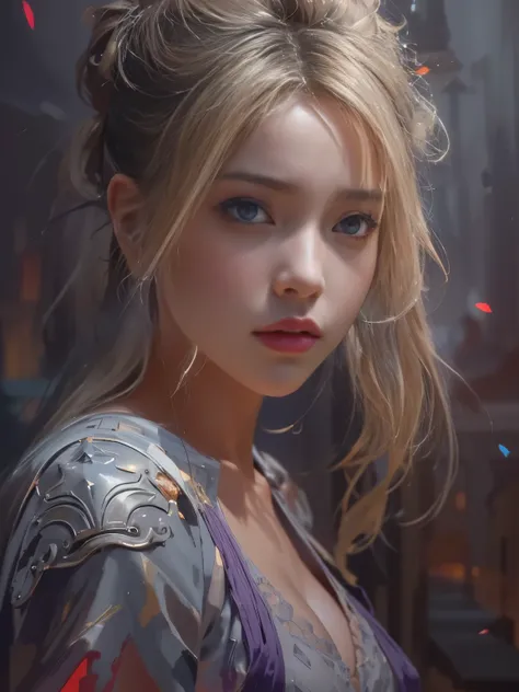 IU1, Serious expression, Model shooting style, (Highly detailed CG Unity 8k wallpaper), Full body photos of the most beautiful works of art in the world, Medieval Armor, Professional, majestic oil painting by Ed Blinky, Atey Gailan, Studio Ghibli, Jeremy M...