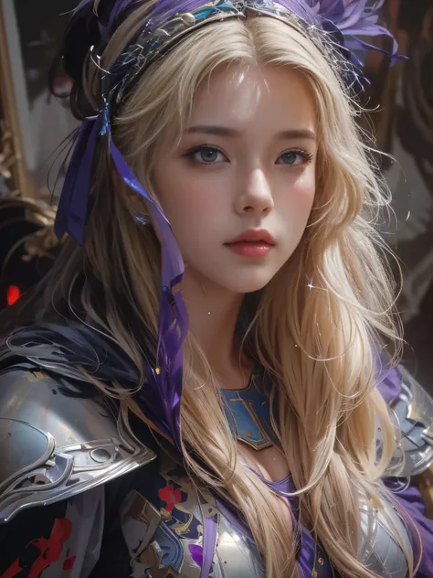 IU1, Serious expression, Model shooting style, (Highly detailed CG Unity 8k wallpaper), Full body photos of the most beautiful works of art in the world, (Medieval Armor:1.1), Professional, majestic oil painting by Ed Blinky, Atey Gailan, Studio Ghibli, Je...