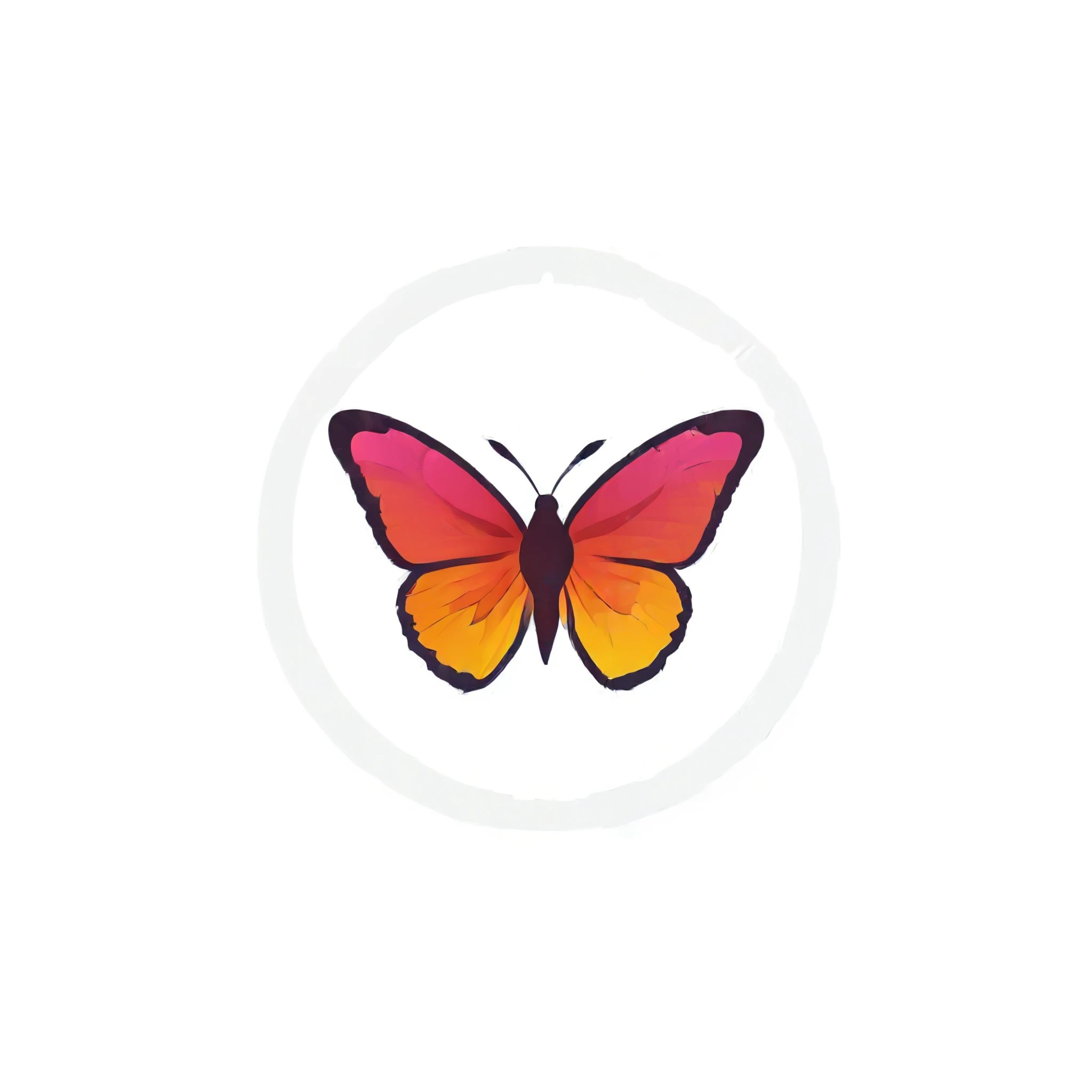 high quality logo，Butterfly，Gear，combined，White background，Colorful，vivid