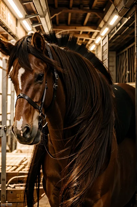 Mulher nua montada em um cavalo 