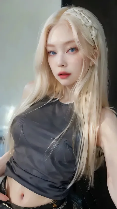 a close up of a woman with long blonde hair wearing a grey top, perfect white haired girl, pale porcelain white skin, soft pale white skin, with white long hair, pale fair skin!!, with long white hair, very very pale blond hair, with pale skin, pale white ...