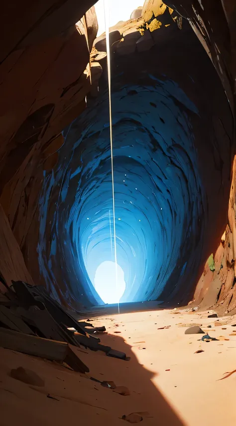 Crea la entrada de una cueva, una cueva oscura, que te lleve a lo mas profundo del abismo 