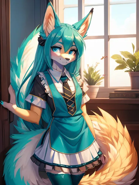 Miku Hatsune, alta definicion, 18 years old girl, orejas de kitsune, college girl, vestido japones, deep blue eyes high definition 