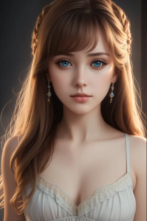 A girl,Beautiful and delicate eyes,Beautiful and delicate lips,Comfortable atmosphere,Rough style,(best quality,4k,8K,High resolution,masterpiece:1.2),Extremely detailed,Practical,HDR,Studio Lighting,professional,Bright colors,Soft colors,Warm lighting