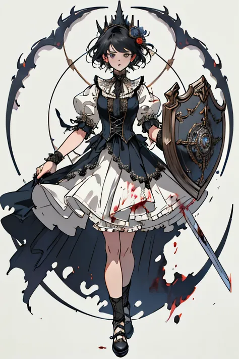 ((best quality)), ((masterpiece)), (detailed), perfect face ((best quality)), ((masterpiece)), (detailed), blank white background, plain background, white background, victorian era inspired floral background, Bloodborne inspired,  occult aesthetic, occult,...