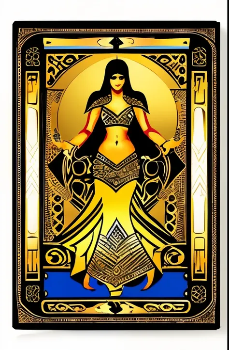 middle eastern,magic the gathering, belly dance style card back for trading card game. Symbol