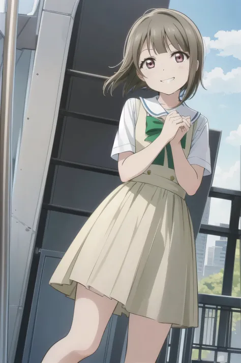 (highest quality, masterpiece:1.2), One girl, alone, cute, View Viewer, , Cowboy Shot,closed mouth
,nakasu kasumi, nijigasaki academy ,smile worst,smile evil,evil smile,evil grin,shaded face,short hair,