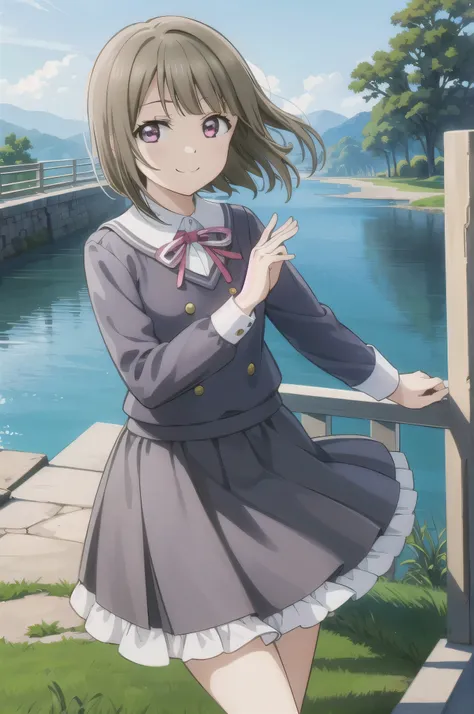 (highest quality, masterpiece:1.2), One girl, alone, cute, View Viewer, , Cowboy Shot,closed mouth
,nakasu kasumi, nijigasaki academy ,smile worst,smile evil,evil smile,,shaded face,short hair,