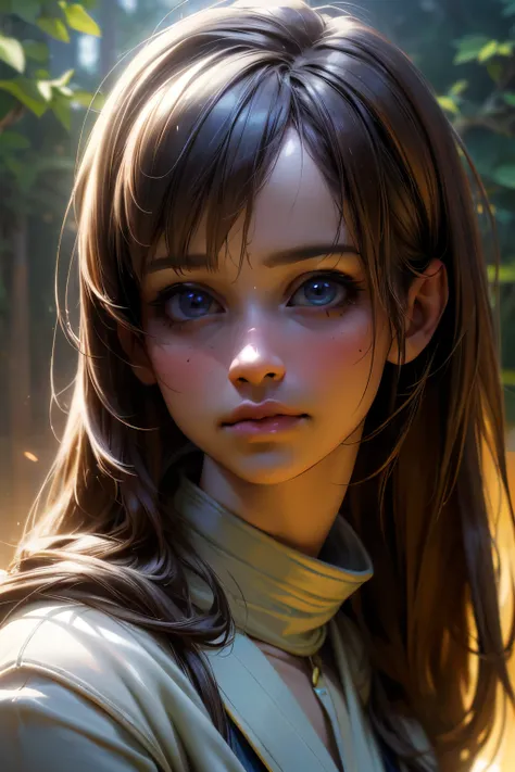 (best quality,4k,8k,highres,masterpiece:1.2),ultra-detailed,(realistic,photorealistic,photo-realistic:1.37),beautiful detailed eyes,beautiful detailed lips,extremely detailed eyes and face,longeyelashes,1 girl,portrait,fantasy landscape,magical forest,glow...