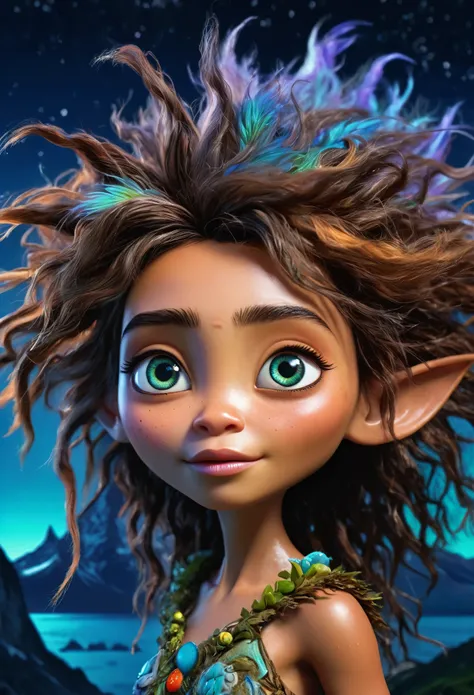 view from height,full-body-shot,Very tall babygirl fairy ,The Alien Entity,moana, sassiness,Cinematic, Technicolor,natural skin textures, hyper realisitc, hyper detailed,Extremely detailed,High contrast,Masterpiece,Realistic,Ultra Detailed,intricate detail...