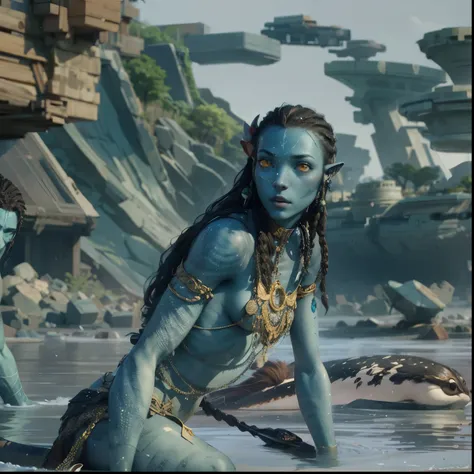 Sexy, AVATAR, blue skin, yellow eyes, thicc