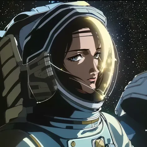 astronaut in space suit looking at the stars in the background, girl in space, portrait of an ai astronaut, highly detailed vfx ...