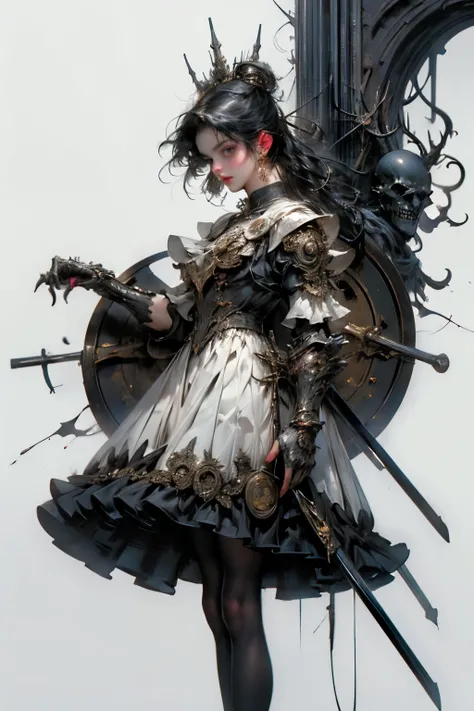 ((best quality)), ((masterpiece)), (detailed), perfect face ((best quality)), ((masterpiece)), (detailed), blank white background, plain background, white background, Bloodborne inspired,  occult aesthetic, occult, detailed and intricate steampunk and deta...