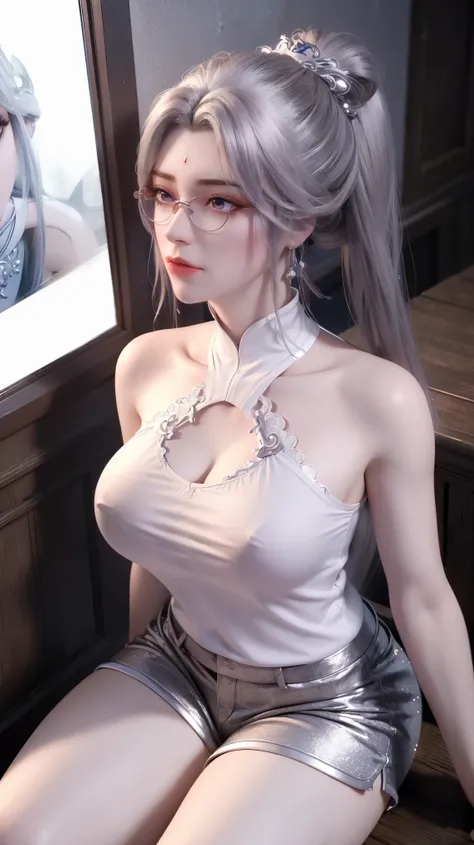 a white hair、Close-up of miss wearing white mask, Beautiful character painting, guweiz, Gurwitz-style artwork, White-haired god, author：Yang Jie, Epic and beautiful character art, Stunning character art, author：Fan Qi, by Wuzhun Shifan, pixiv Art Street Gu...