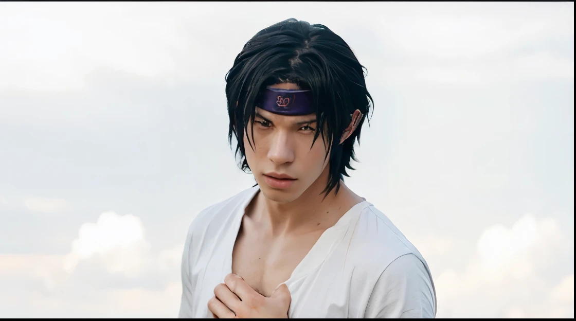 Nolan Gross as Sasuke Uchiha, very handsome, realistic, 18 years old