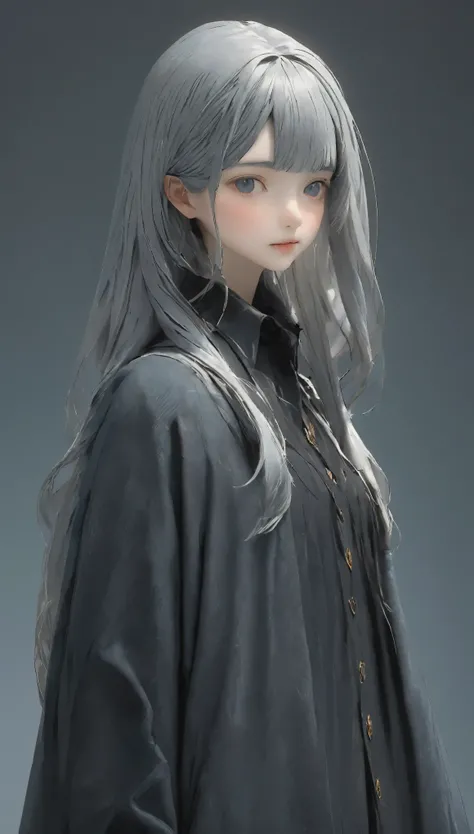 masterpiece, highest quality, Super detailed, figure,, One girl, Gray Hair,