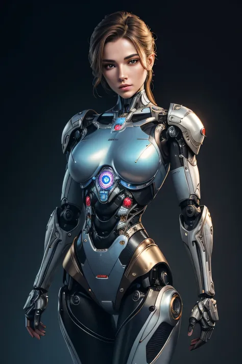 A man who has been transformed into a female robot　Mechanical and feminine body　Somehow masculine behavior　The background is the laboratory, UHD, retina, masterpiece, accurate, anatomically correct, textured skin, super detail, high details, high quality, ...