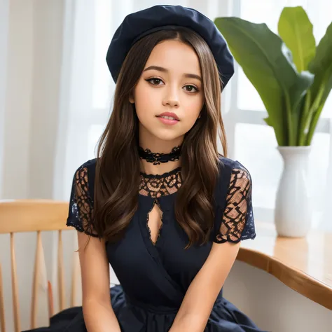 photo portrait of jenna ortega, ein atemberaubendes, detailed color portrait of (sks frau:1),(highest quality、8k、16k、meisterwerk...