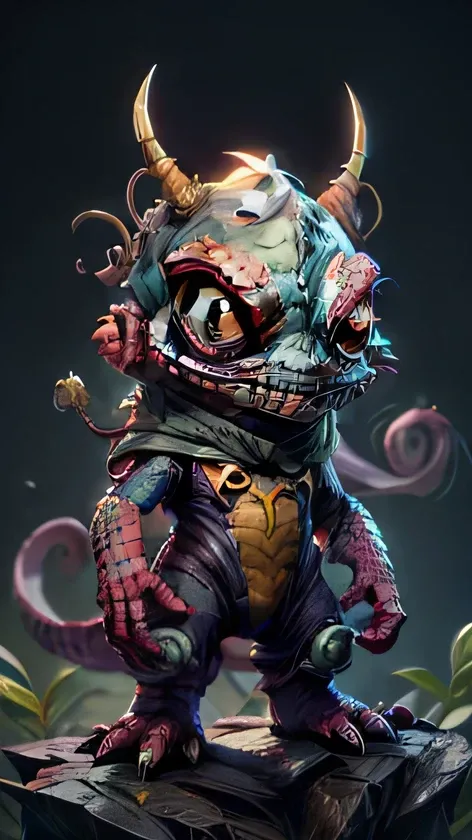 There is a chameleon wearing a spiderman costume, Lindo arte digital detallado, Adorable pintura digital, Lindo arte digital, lindas ilustraciones detalladas, Linda criatura del bosque, furry fantasy art, Teemo, Teemo de League of Legends, linda criatura, ...