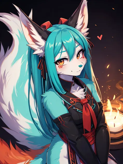 Miku Hatsune, 18 years old women, hell girl, sucubo girl, alta definicion, orejas de kitsune, 