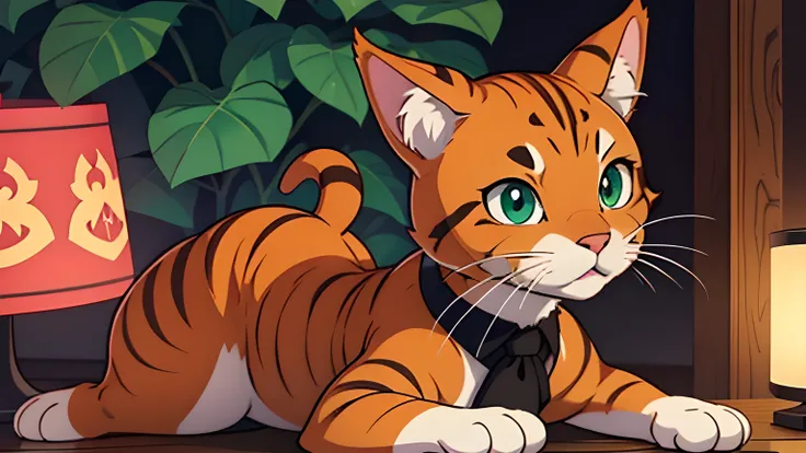 Certainly! Heres a detailed description of Mr. Whiskers:

Mr. Whiskers is a charming and mischievous tabby cat with a distinctive appearance that sets him apart from other felines. His fur is a rich and vibrant shade of ginger, with subtle stripes of darke...