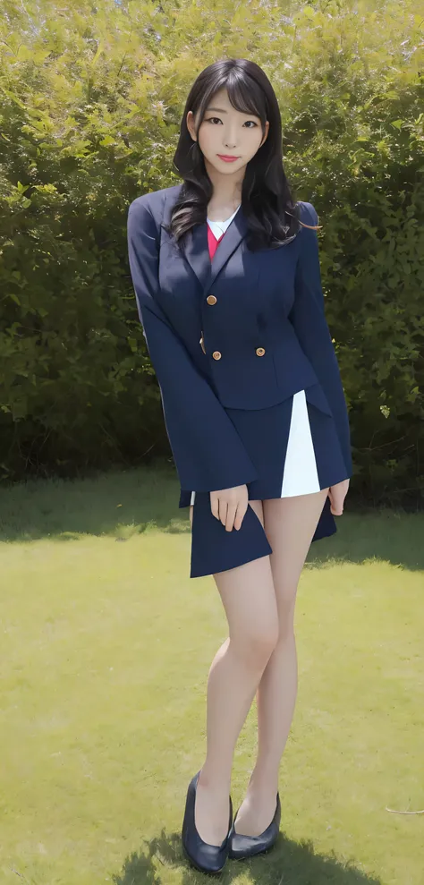 ((high resolution, 最high resolution, 8k, RAW images))Japanese , Mature Woman, Wavy black hair with no bangs, Long Hair:1.65, Flashy makeup, Fuller lips, Sexy Gaze, Cute Uniform, looking at the camera, Low angle shooting, Cute duck lips,((Very accurate and ...