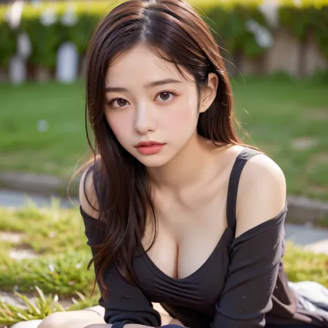 ((highest quality)), (be familiar with), beautiful girl, Japanese girl, baby face, highly detailed eyes, highly detailed nose, highly detailed mouth, beautiful feet, beautiful hand, beautiful arms, perfect anatomy :1.4, one person, no cut, outdoor, glamor,...