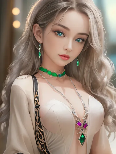 (An unbeatable masterpiece, Side light, Fine and beautiful eyes: 1.2), ultra-Realistic 8k CG, Perfect artwork, Upper Body, Shiny Hair, Glowing Eyes, Shiny skin, Realistic, 3D Face, Underbust, Huge breasts, Perfect female figure, Mature Woman, Mature Woman,...