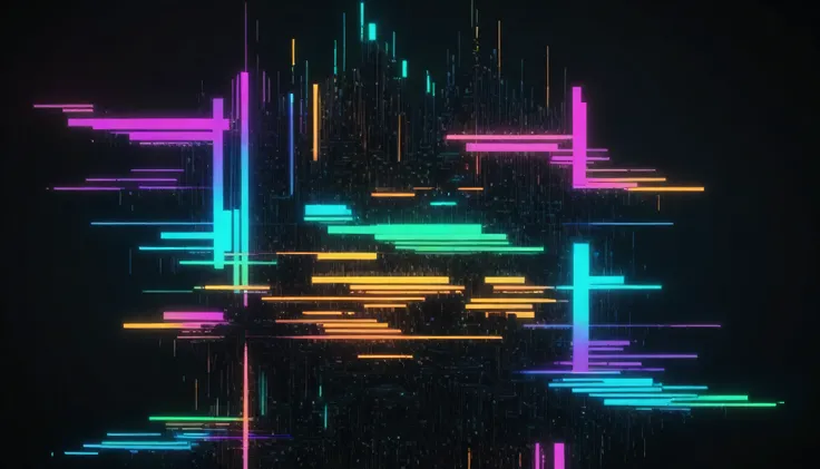 a digital signal glitch texture, abstract digital art, digital art, futuristic, neon colors, vivid colors, colorful, intricate, complex, abstract patterns, geometric shapes, techno, cyberpunk, cinematic lighting, dark background, moody lighting, cinematic ...