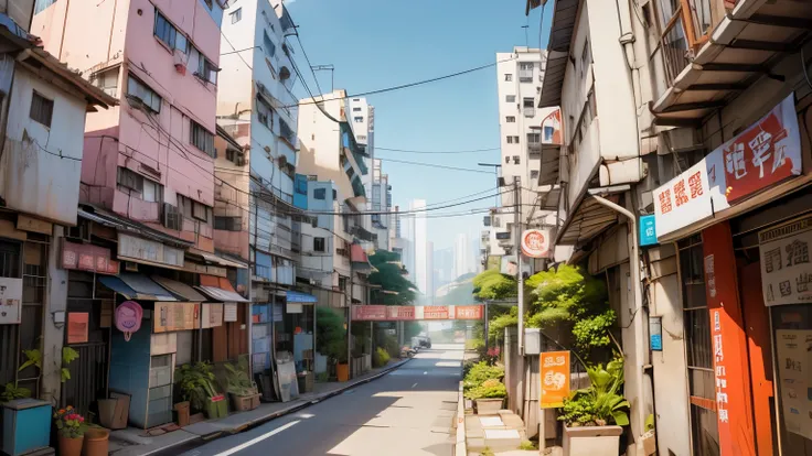 Inner City background hong kong, worms eye view