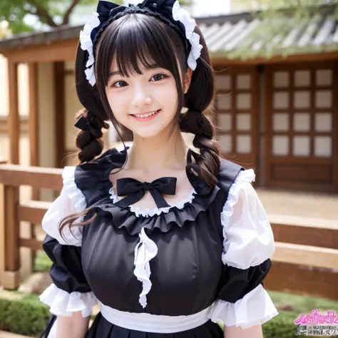 Cute face like an 18-year-old idol　Smiling Kindly　Japanese Gothic Lolita　Cosplay　Frills　Cleavage　Slightly large bust　RAW Photos　Genuine